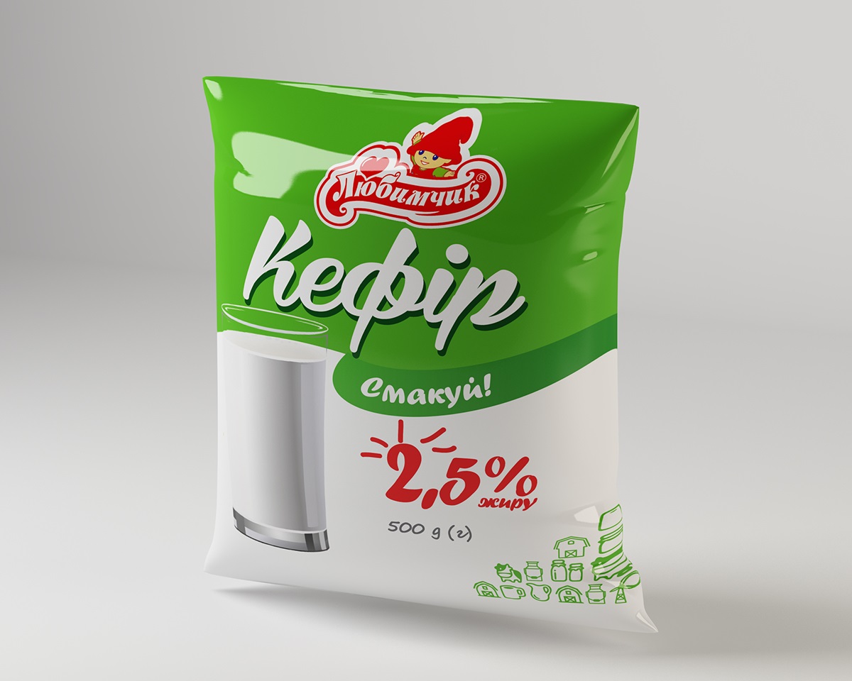 Кефір 2,5% 500гр Любимчик